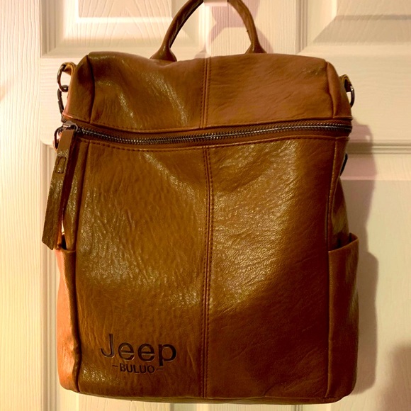 Jeep Bags Jeep Buluo Brown Leather Backpack Poshmark